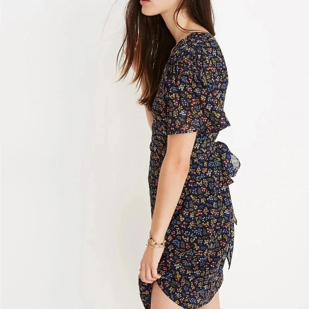 Madewell Cross-Front Mini Dress in Garden Party